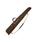 Waxed Canvas & Leather Shotgun Case with Brass Zipper