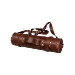 Elegant Burgundy Chef Knife Leather Roll