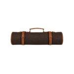 Tourbon Dark Saddle Leather Chef Knife Roll