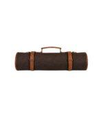 Tourbon Dark Saddle Leather Chef Knife Roll