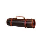 Walnut Brown Classic Leather Chef Knife Roll – 10 Slots