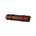 Classic Rich Brown Leather Log Carrier with Handcrafted