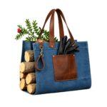 FieldBlue Waxed Canvas Wood Carrier With Comfortable Grip