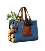 FieldBlue Waxed Canvas Wood Carrier With Comfortable Grip