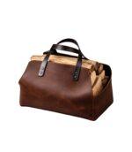 Heavy Duty Leather Crest Log Carrier with Comfort-Fit Handles