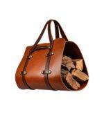 SaddleCraft Full-Grain Leather Firewood Log Carrier