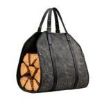SmokeStone Waxed Canvas & Leather Log Carrier