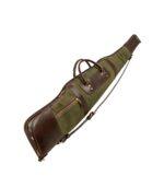 Classic Green Canvas & Leather Rifle Case - Padded Hunting Sleeve