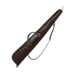 Dark Brown Leather Hunting Shotgun Case - Padded Sleeve