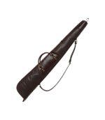 Dark Brown Leather Hunting Shotgun Case - Padded Sleeve