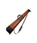 Brown Leather Shotgun Slip Case with YKK Zipper