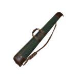 Two-Tone Brown & Green Leather Rifle Case - Padded Hunting Sleeve