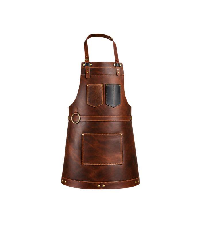 Artisan Dark Brown Full Grain Leather Apron