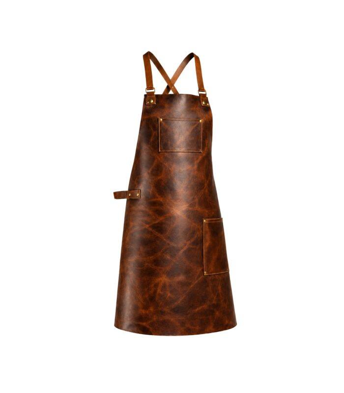 Classic Dark Brown Leather Apron