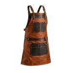 Expert Craftsmanship Brown Canvas Crossbody BBQ Apron