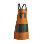 Olive Brown Pedro Leather Suede Apron