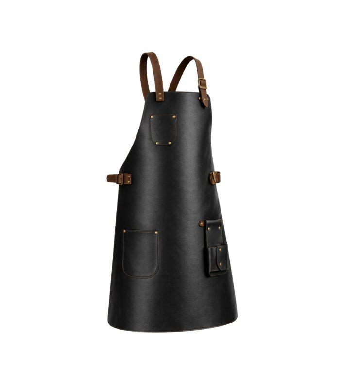 Otto Angelino Top Grain Black Leather Apron