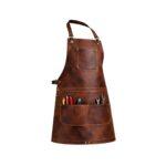 The Devon Brown Full Grain Leather Crossbody Apron