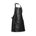 The Double Pocket Leather Apron - Black