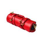 Black and Red Two-Tone Leather Chef Knife Roll
