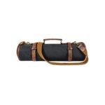 Black Malaga Canvas Knife Roll with Shoulder Strap