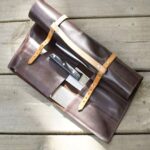 Lightweight Dark Brown Leather Knife Roll for Chef - Image 3