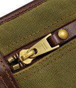 Classic Green Canvas & Leather Rifle Case - Padded Hunting Sleeve - Image 2