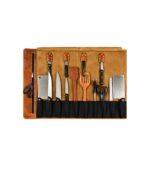Vicenza Heritage Brown Leather Knife Roll with Shoulder Strap - Image 2