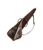 Dark Brown Leather Hunting Shotgun Case - Padded Sleeve - Image 2
