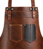 Artisan Dark Brown Full Grain Leather Apron - Image 2