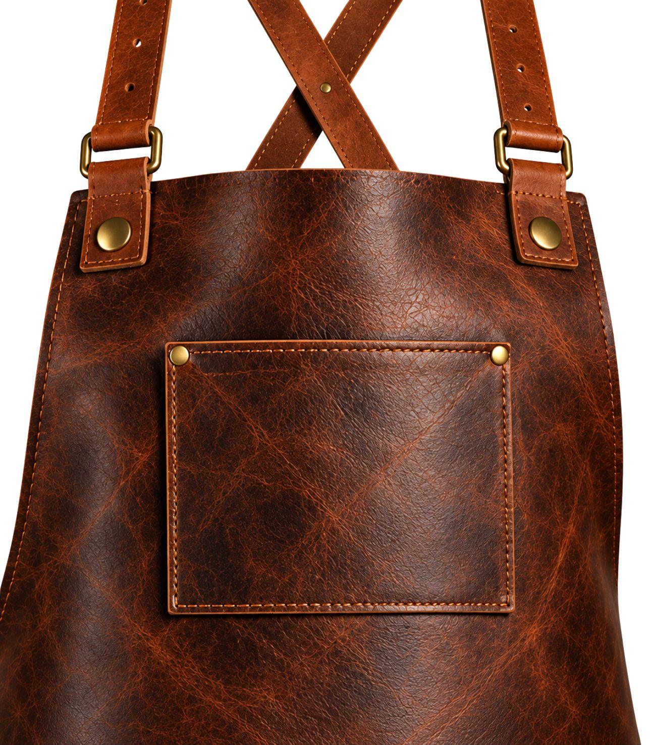 Classic Dark Brown Leather Apron - Image 2