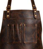 Front Pockets Yorkshire Full Grain Dark Brown Apron - Image 2