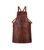 Front Pockets Yorkshire Full Grain Tan Brown Apron - Image 2