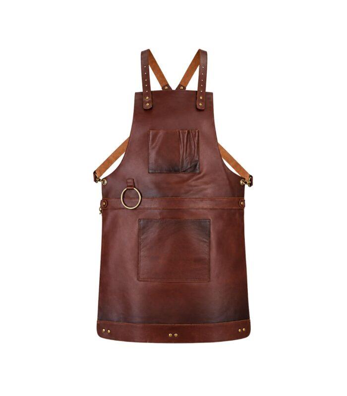 Front Pockets Yorkshire Full Grain Tan Brown Apron
