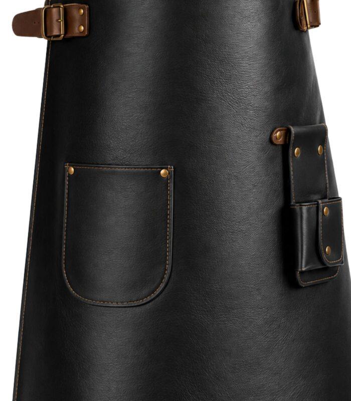 Otto Angelino Top Grain Black Leather Apron