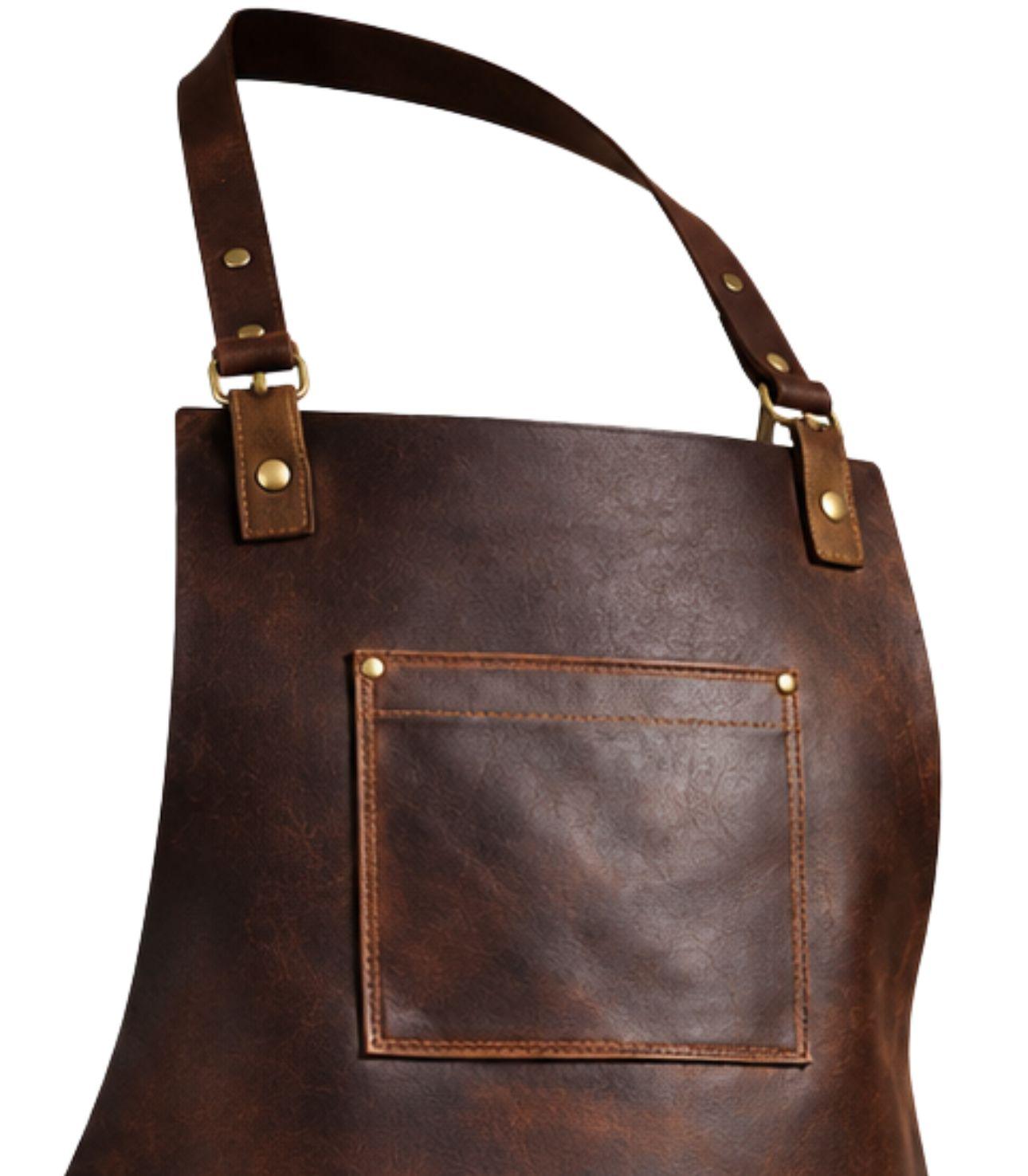 The Dorset Dark Brown Full Grain Leather Apron - Image 2