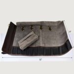 Dark Brown Leather Knife Roll With Shoulder Strap - Image 2