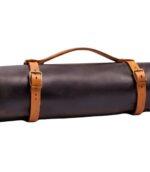 Lightweight Dark Brown Leather Knife Roll for Chef - Image 3