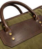 Classic Green Canvas & Leather Rifle Case - Padded Hunting Sleeve - Image 3