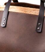 Heavy Duty Leather Crest Log Carrier with Comfort-Fit Handles - Image 3