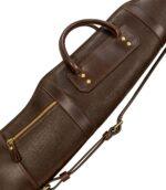 Classic Brown Leather Rifle Case - Handcrafted Padded Sleeve - Image 3