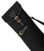 Black Leather Clay Shotgun Case - Padded Sporting Sleeve - Image 3