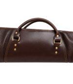 Dark Brown Leather Hunting Shotgun Case - Padded Sleeve - Image 3