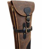 Vintage Distressed Leather Shotgun Slip Case - Padded Design - Image 3