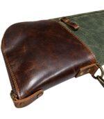 Two-Tone Brown & Green Leather Rifle Case - Padded Hunting Sleeve - Image 3