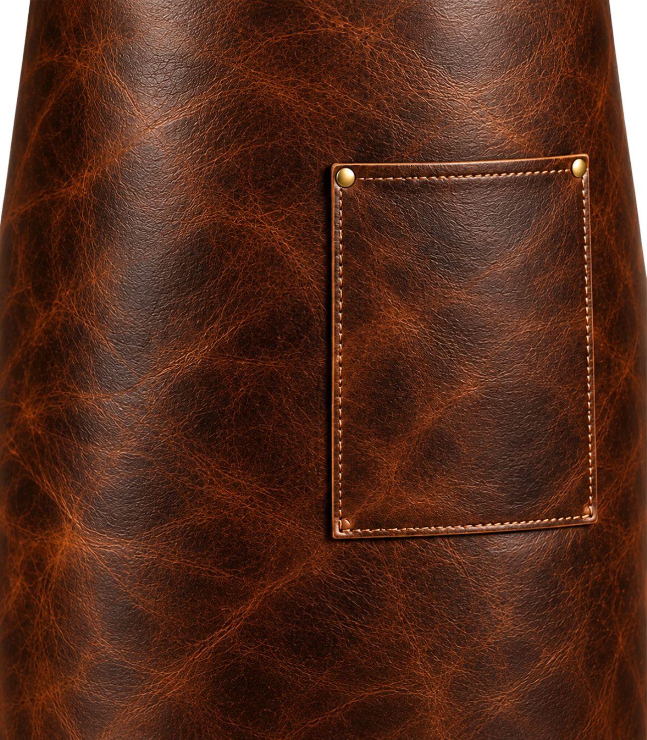 Classic Dark Brown Leather Apron - Image 3