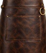 Front Pockets Yorkshire Full Grain Dark Brown Apron - Image 3