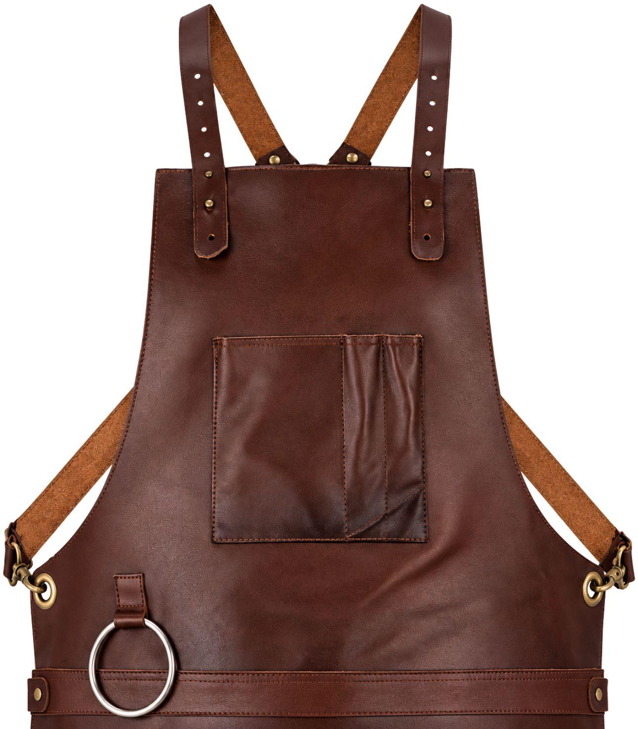Front Pockets Yorkshire Full Grain Tan Brown Apron - Image 3