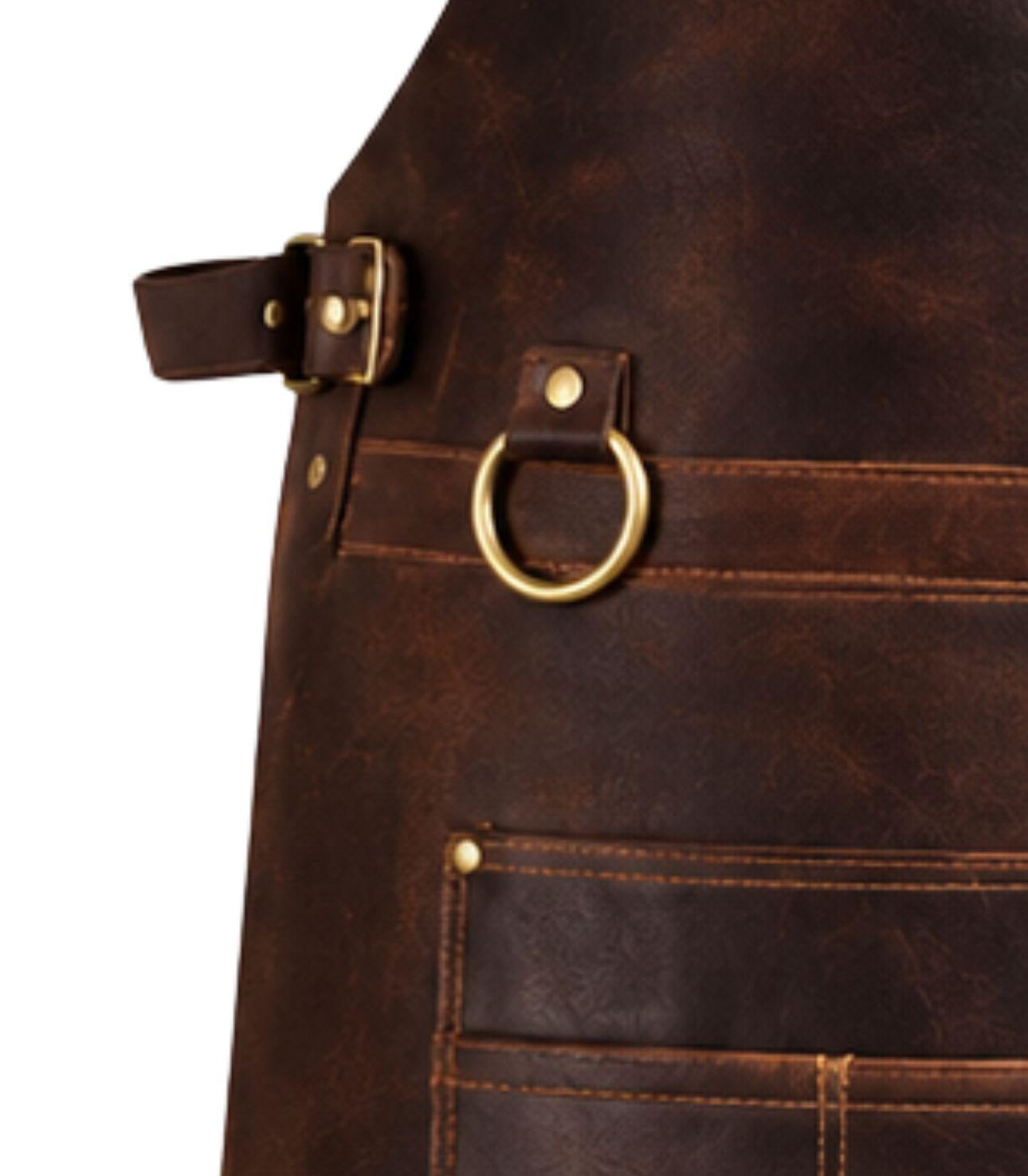 The Dorset Dark Brown Full Grain Leather Apron - Image 3