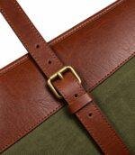 Waxed Canvas & Leather Shotgun Case with Brass Zipper - Image 3